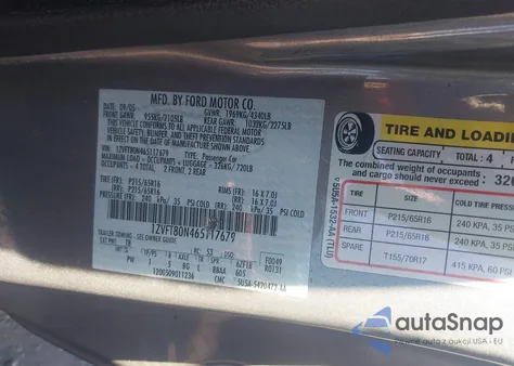 2006 Ford Mustang V6 z USA, uszkodzony, nr VIN 1ZVFT80N465117679